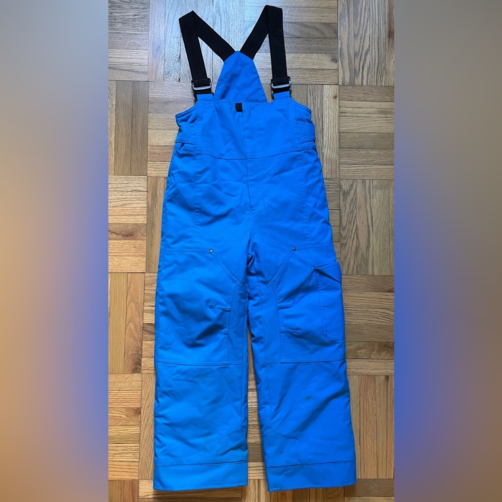 Obermeyer Size 7 Ski Snow Bib Kids Insulated Blue Winter Pants with Suspenders